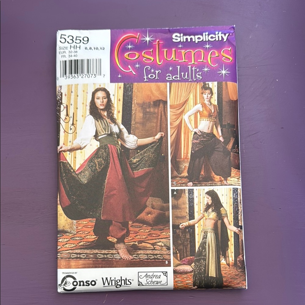 SIMPLICITY BELLY DANCING - RENAISSANCE 5359 sizeHH 6-8-10-12
